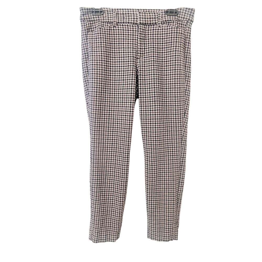 Old Navy Pixie Pants Petite 8 High Rise Skinny Houndstooth Gray Black